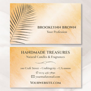 Elegant Marble Watercolor Floral Modern Orange Business Card