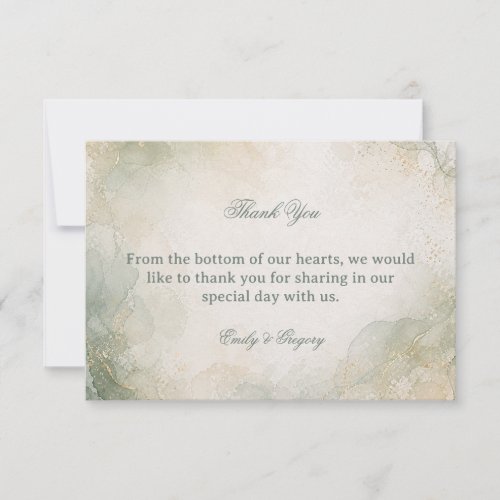 Elegant Marble Watercolor Thank You Card