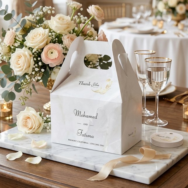 Elegant Marble Wedding Favor Box (Creator Uploaded)