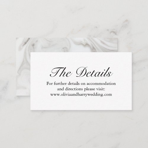 Elegant Marble Wedding Website Enclosure Card