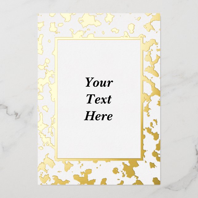Elegant Marbled Gold Foil Blank Invitation Card (Front)