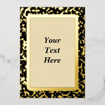 Elegant Marbled Gold Foil Blank Invitation Card