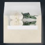 Elegant Marbled Ivory with White Rose Wedding Envelope<br><div class="desc">These beautiful marbled ivory or cream colored wedding envelopes are perfect for making your invitations all the more special. They feature a romantic design on the inside flap with a single long stemmed white rose reflecting in a pool of water. The back flap has your return address in lacy script...</div>
