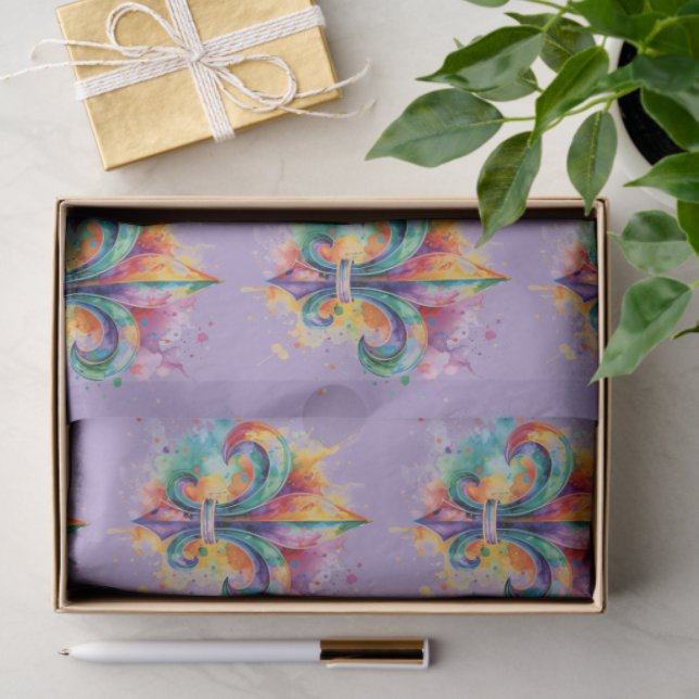 Elegant Mardi Gras Colors Decoupage Tissue Paper (Gift)