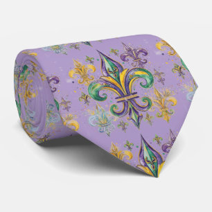 Elegant Mardi Gras Colors Neck Tie