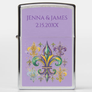 Elegant Mardi Gras Colors Zippo Lighter