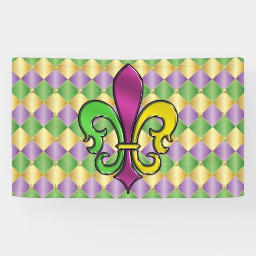 Elegant Mardi Gras Fleur De Lis Design Banner