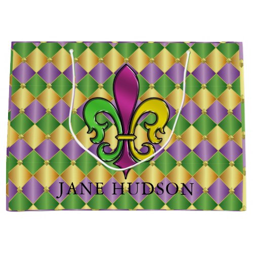 Elegant Mardi Gras Fleur De Lis Design Gift Bag