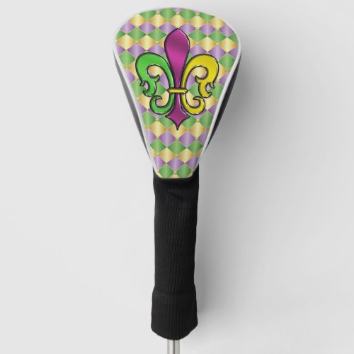 Elegant Mardi Gras Fleur De Lis Design Golf Cover