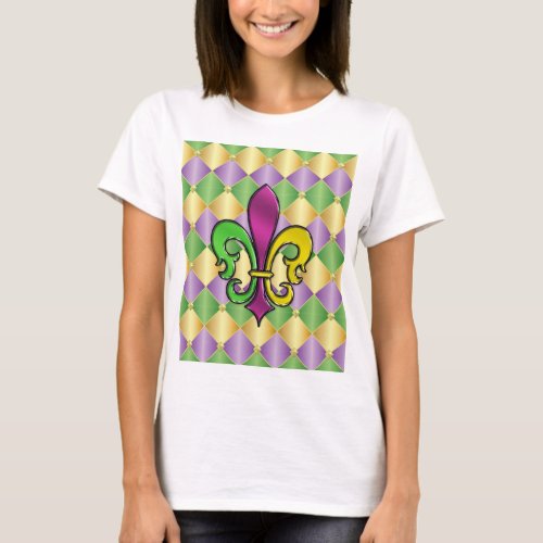 Elegant Mardi Gras Fleur De Lis Design Shirt