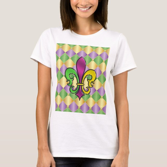 Elegant Mardi Gras Fleur De Lis Design Shirt (Front)