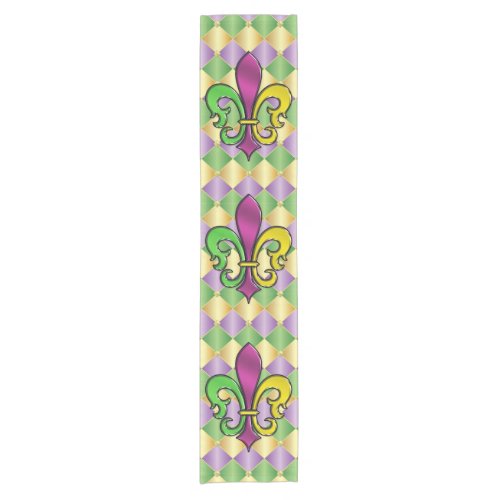 Elegant Mardi Gras Fleur De Lis Design Table Runne Short Table Runner