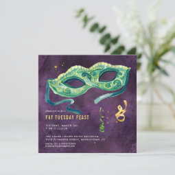 Elegant Mardi Gras Party Invitation | Zazzle