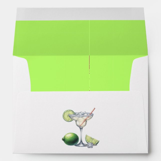 Elegant Margaritas and Matrimony Bridal Shower Envelope (Back (Bottom))