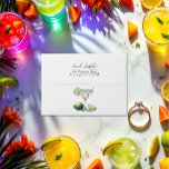 Elegant Margaritas and Matrimony Bridal Shower Envelope<br><div class="desc">Complete your bridal shower stationery suite with this elegant Margarita return address envelope. Featuring a beautifully illustrated margarita glass with a lime wedge, a whole lime, and a sparkling diamond ring, this design perfectly complements any margarita-themed or festive bridal shower. The customizable return address on the flap adds a personal...</div>