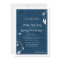 Elegant Marine Blue White Wedding Invitation