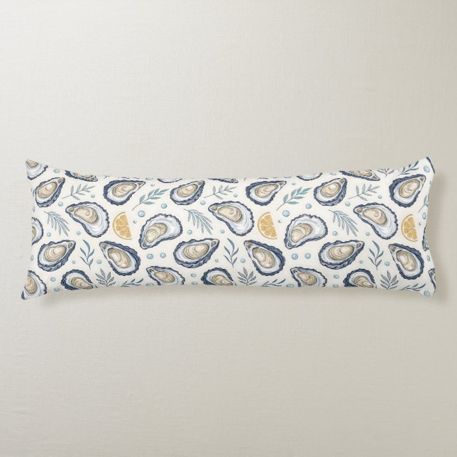 Elegant Marine Oysters Body Pillow (Front)