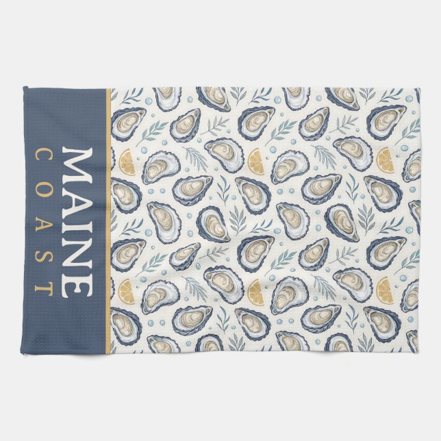 Elegant Marine Oysters Kitchen Towel (Horizontal)