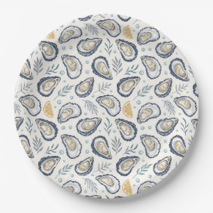 Elegant Marine Oysters Paper Plates