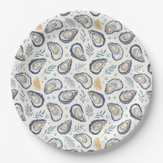 Elegant Marine Oysters Paper Plates