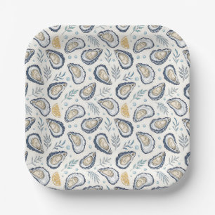 Elegant Marine Oysters Paper Plates