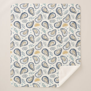 Elegant Marine Oysters Sherpa Blanket