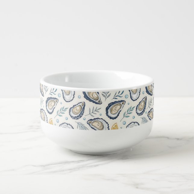 Elegant Marine Oysters Soup Mug (Front)