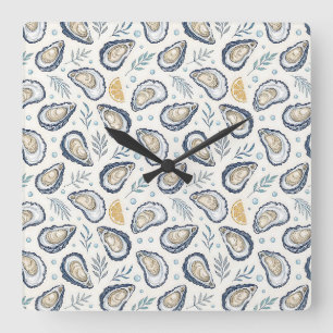 Elegant Marine Oysters Square Wall Clock