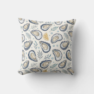 Elegant Marine Oysters Throw Pillow