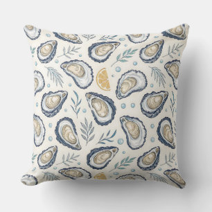 Elegant Marine Oysters Throw Pillow