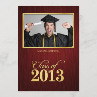 Elegant maroon and gold Class of 2013 Graduation Invitation