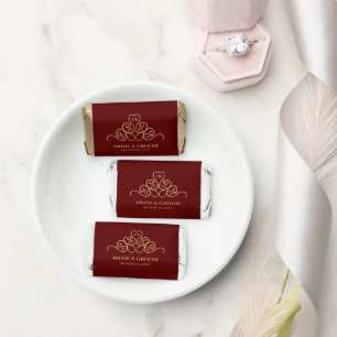 Elegant Maroon and Gold Wedding Hershey's Miniatures