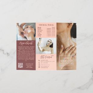 Elegant Maroon Blush Large Cover Photo Beauty Spa Brochure