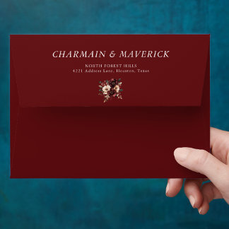 Elegant Maroon Burgundy Wedding Envelope