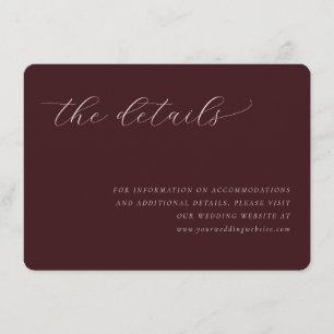 Elegant Maroon Calligraphy Enclosure Card