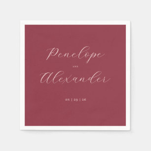 Elegant Maroon Calligraphy Napkins