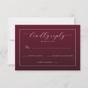 Elegant Maroon Calligraphy RSVP Card