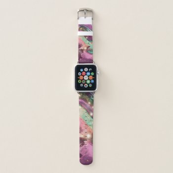 Elegant Maroon Color Splash Apple Watch Band by FaithoverFear73 at Zazzle