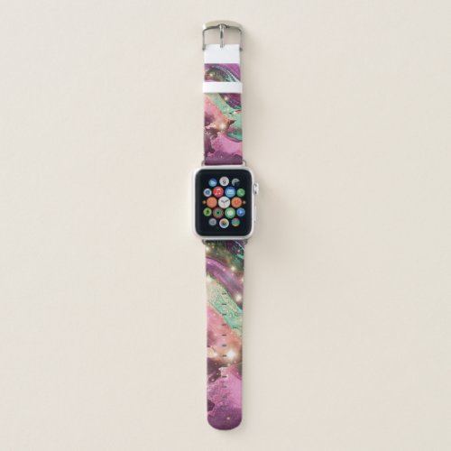 Elegant Maroon Color Splash Apple Watch Band