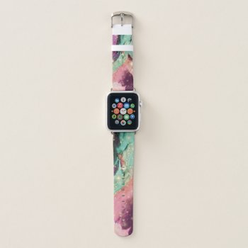 Elegant Maroon Color Splash Apple Watch Band by FaithoverFear73 at Zazzle