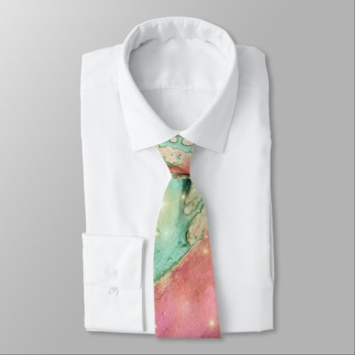 Elegant Maroon Color Splash Neck Tie