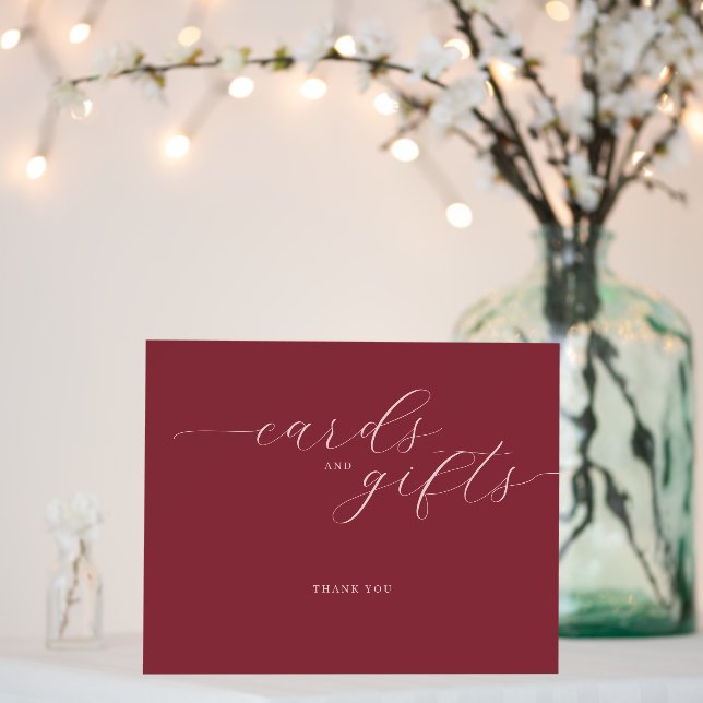 Elegant Maroon Cursive Gratitude Sign (In Situ (Wedding))