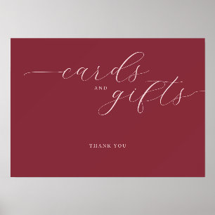 Elegant Maroon Cursive Gratitude Sign Holder