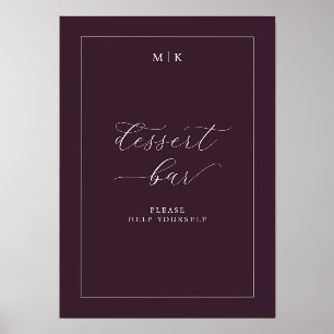 Elegant Maroon Dessert Bar Sign Holder