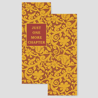Elegant Maroon Gold Ethnic Pattern Book Quote Bookmarks