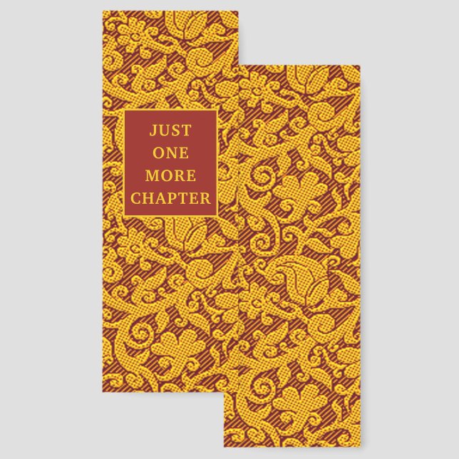 Elegant Maroon Gold Ethnic Pattern Book Quote Bookmarks (Front & Back)