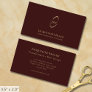 Elegant Maroon Hairstylist Chic Gold Monogram Business Card