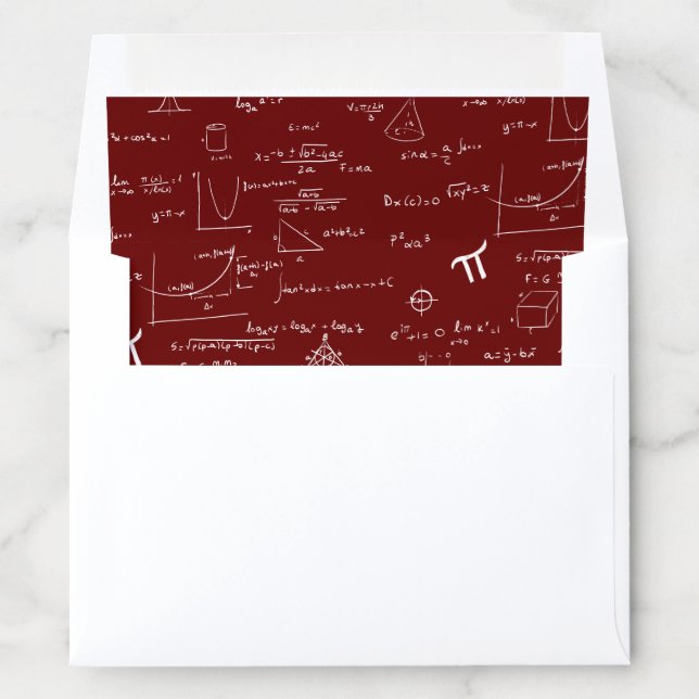 Elegant Maroon Math Envelope Liner (In Envelope)