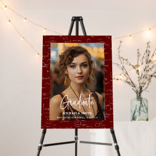 Elegant Maroon Math High School Graduate Photo Foam Board