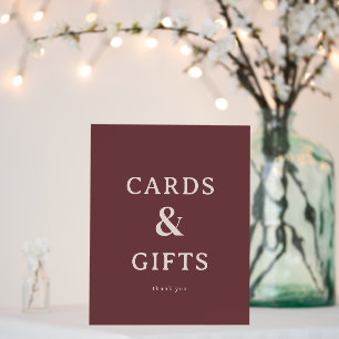 Elegant Maroon Minimalist Gratitude Sign